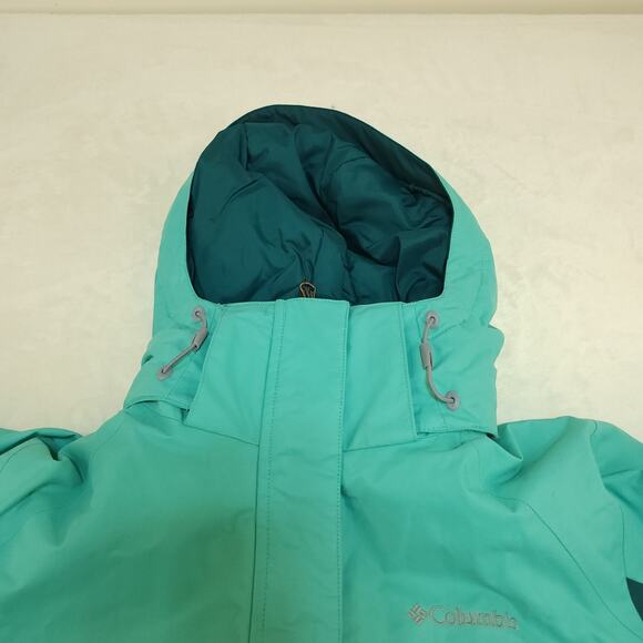 Columbia Winter Jacket Womens Small Green Turquoise Blue Omni-Heat Insulated - Picture 5 of 15